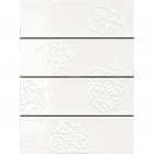Настенная плитка, декор 10x30 Ragno Brick Glossy Decoro White (белая)
