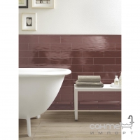 Настінна плитка, декор 10x30 Ragno Brick Glossy Decoro Purple (3 різних малюнка)