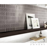 Настінна плитка, декор 10x30 Ragno Brick Glossy Decoro Grey (сіра)