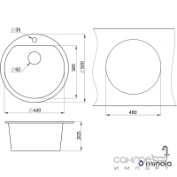 Гранітна кухонна мийка Minola MRG 1045-50 колір на вибір