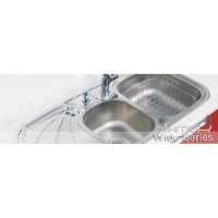 Кухонна мийка Ukinox Wavilon 1000.500 15 GW 8K P н/с полірована чаша зліва