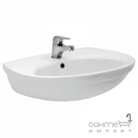 Комплект ванна Cersanit Santana + компакт та раковина 60 см з п'єдесталом Cersanit + змішувачі для ванни та для раковини KFA Ecokran