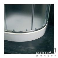 Напівкругла душова кабіна з піддоном та сифоном Cersanit Mito 90x90x180 профіль хром, матове скло