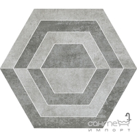 Плитка для підлоги декор Paradyz Scratch Grys Hexagon A
