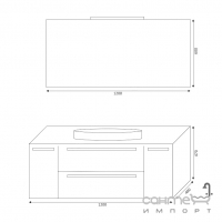 Зеркало с LED-светильником Marsan Oscar 600x1200