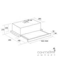 Телескопічна витяжка Pyramida TL 60 (1100) FG IX WH біле скло